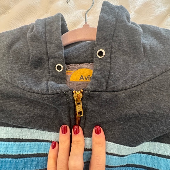 Aviator Nation Gray 5 stripe hoodie - Picture 4 of 5